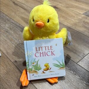 Yellow Plush Duck with 'Little Chick' Book